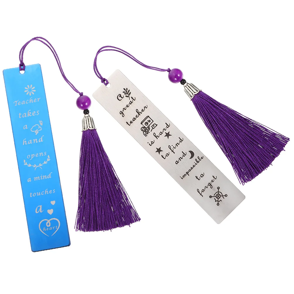 

2 Pcs Purple Bookmark Markers Women Men's Gift Students Bookmarks Teens Guy Gifts People Who Love Read