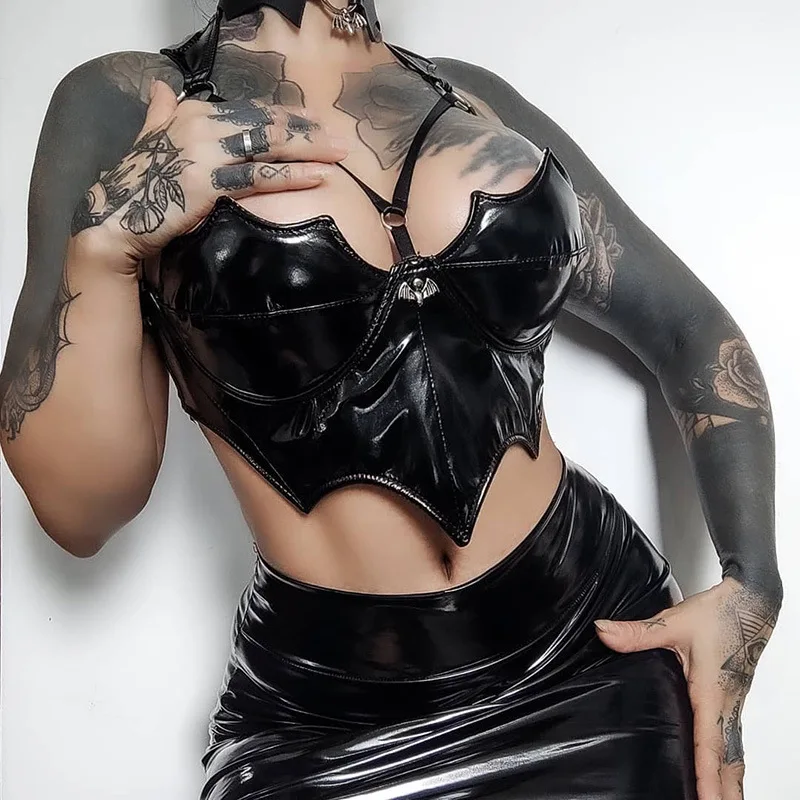 

Dark Wind 2022 European and American Spring and Summer New Camisole Sexy Hollow Back Short Crop Top