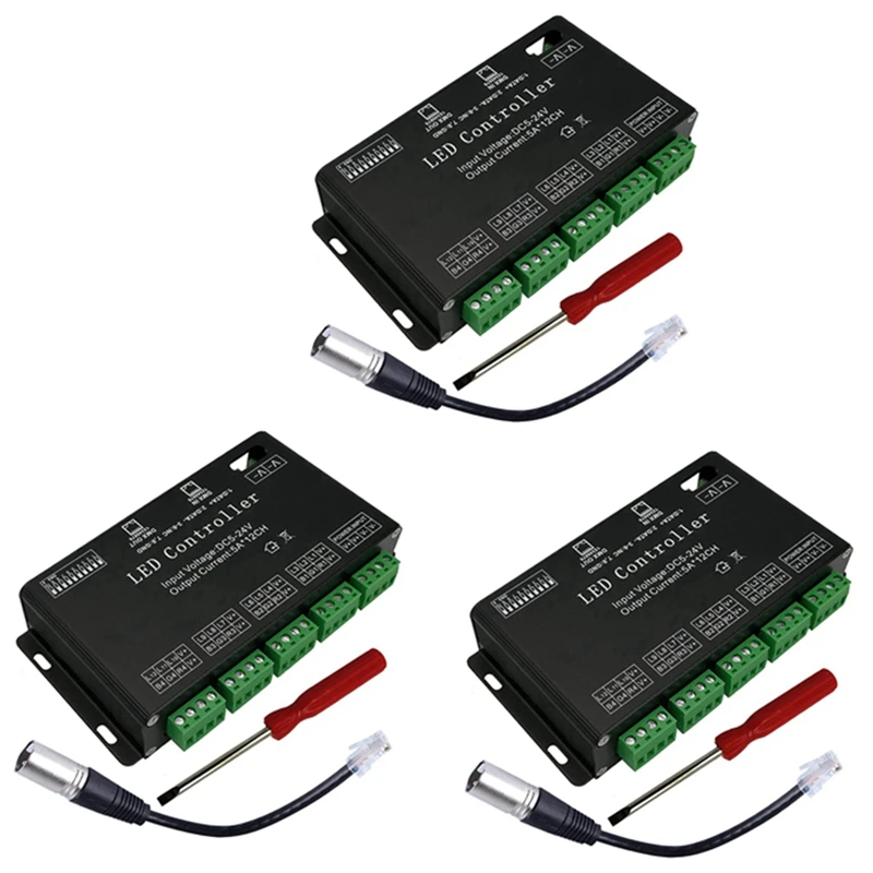

3-х 12-канальный DMX декодер RGB светодиодный контроллер 60A PWM DMX512 диммер драйвер для RGB светодиодный Ной ленты и светодиодного Модуля Освещения