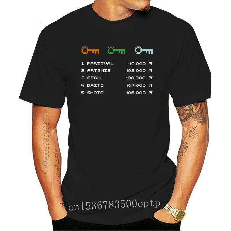 

Camiseta negra para hombre New Ready Player One 8-битная игра High Five