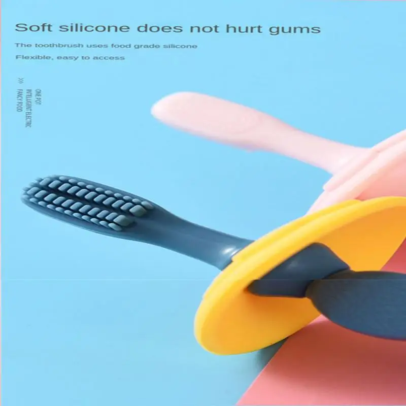 

Мягкая и удобная, чистая и безопасная детская Силиконовая зубная щетка, пищевой силикон, зубная щетка для младенцев, детский подарок