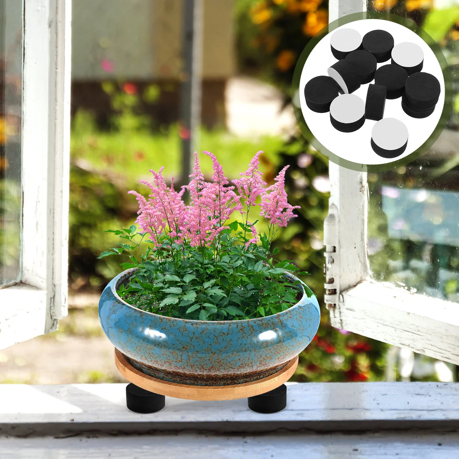 

100Pcs Flowerpot Enhanced Feet Pads Small Flowerpot Risers Nonskid Tea Tray Risers Round Flowerpot Pads