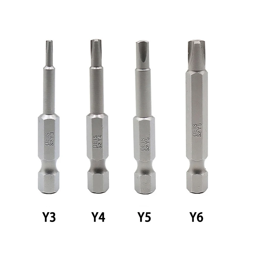

4pc 50mm Y Shaped Screwdriver Bit For Bicycle Repair Tools Hex Shank Y3 Y4 Y5 Y6 Screwdriver Strong Magnetic Nut Driver Tools