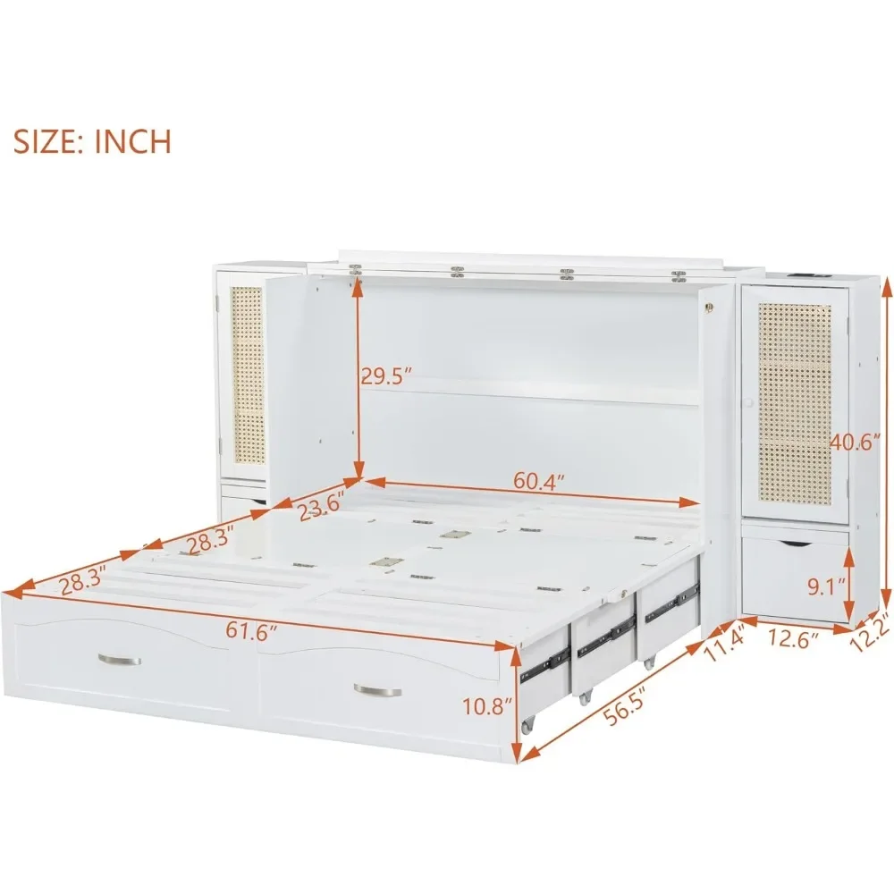 Освещенный размер размера queen-size из 2-х шкафов подзарядка и аккумуляторы