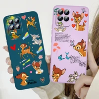 disney cute bambi phone case for realme q3s gt 2 s7 st s2 c25y c21y c11 c17 narzo 50a 50i 30 20 liquid rope funda back cover
