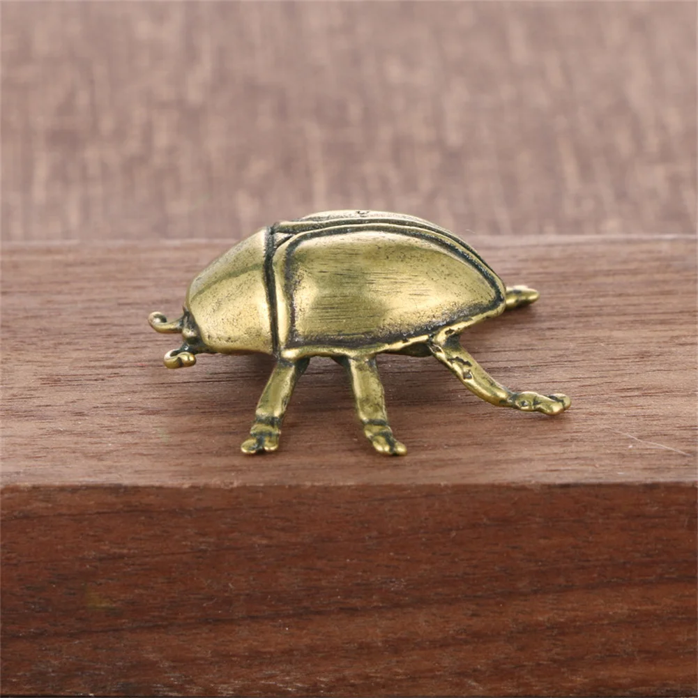 

Solid Brass Ladybug Figurines Miniatures Bugs Tea Pet Decoration Antique Insect Crafts Collection Home Desktop Small Ornaments