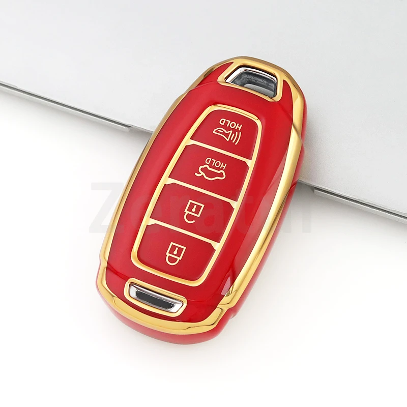 Чехол для автомобильного ключа из ТПУ с 4 кнопками брелок Hyundai I30 Ix35 KONA Encino Solaris Azera