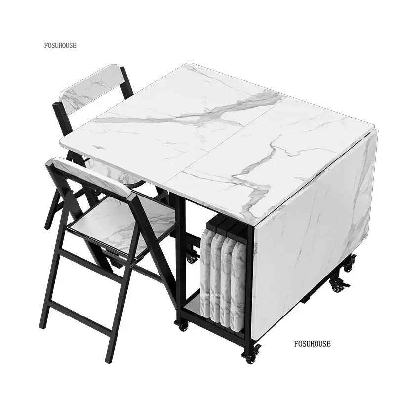 Складной обеденный стол подвижный в скандинавском стиле для 4-6 человек