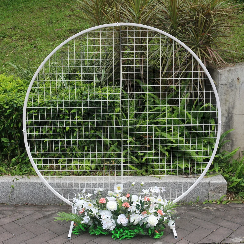 

Iron Gold Grid Circle Wedding Arch Shelf Mariage Christmas Party Decoration Baby Shower Decorations for Deco Mariage Background