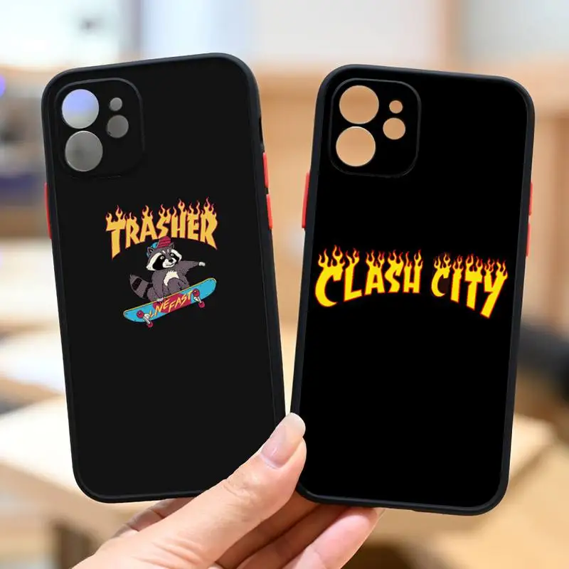 Смешной чехол для телефона Letter Trasher Fire Ins для iPhone13 12 Mini 11 Pro XS Max X XR 7 8 Plus, прозрачный матовый перевод.