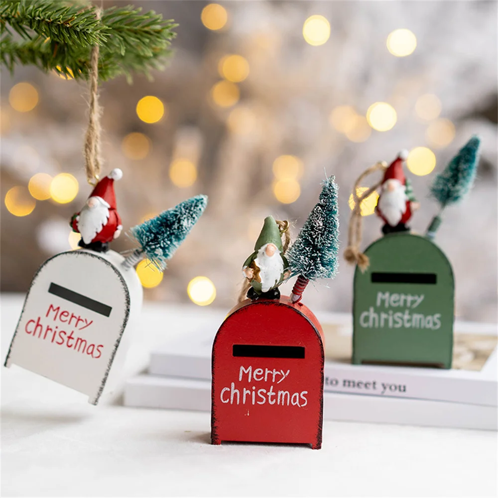 

Creative Metal Iron Christmas Mailbox Hanging Ornament Christmas Tree Pendant Letters To Santa Claus Home Christmas Decoration