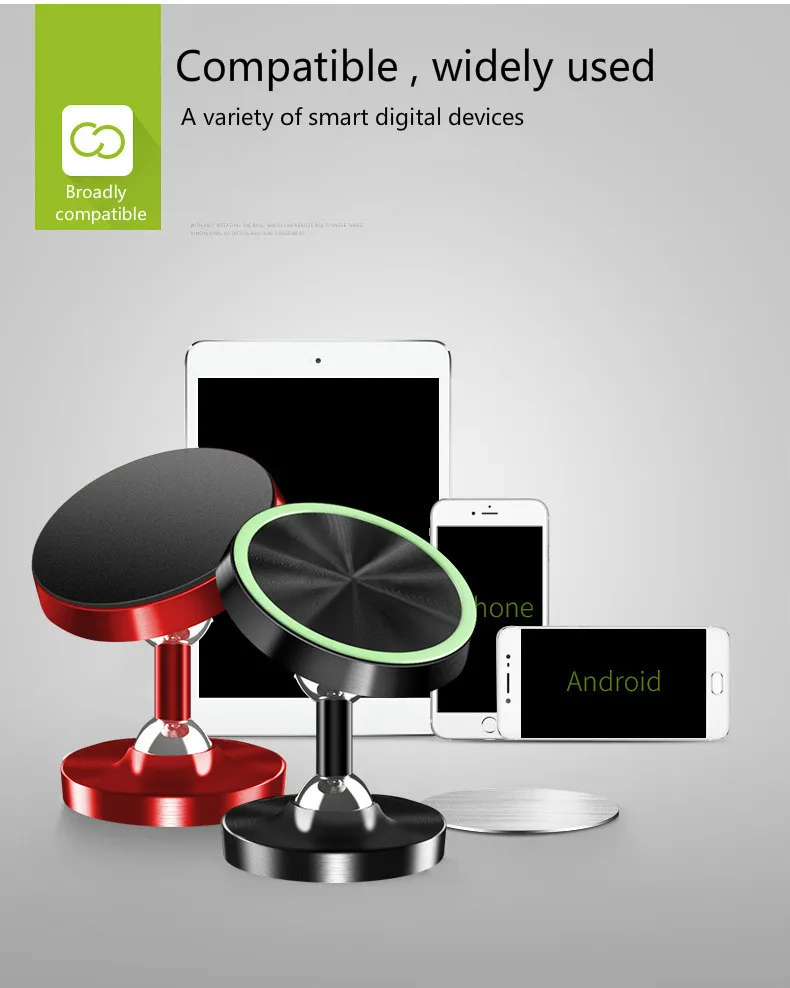 luminous phone car holder two way adjust car magnetic holders magnet adsorption mobile mount key cable desk stands free global shipping