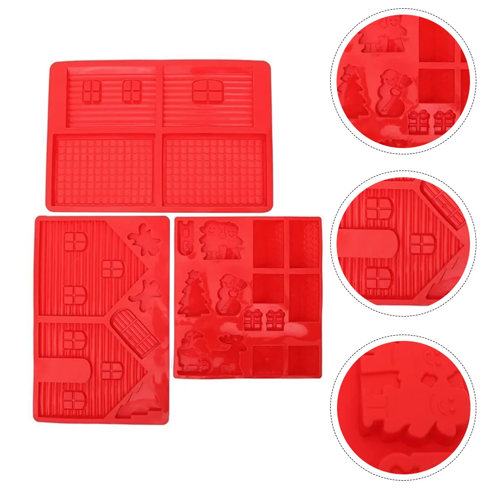 

3Pcs Xmas Cake Molds Food-graded Creative Adorable Cake Molds for Bakery