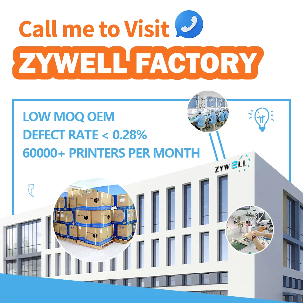Бесчернильный термопринтер для этикеток 4x6 ZYWELL, черно-белый принтер для адресных этикеток и накладных (art.: 3920dafe5bfbc) - 3920dafe5bfbc