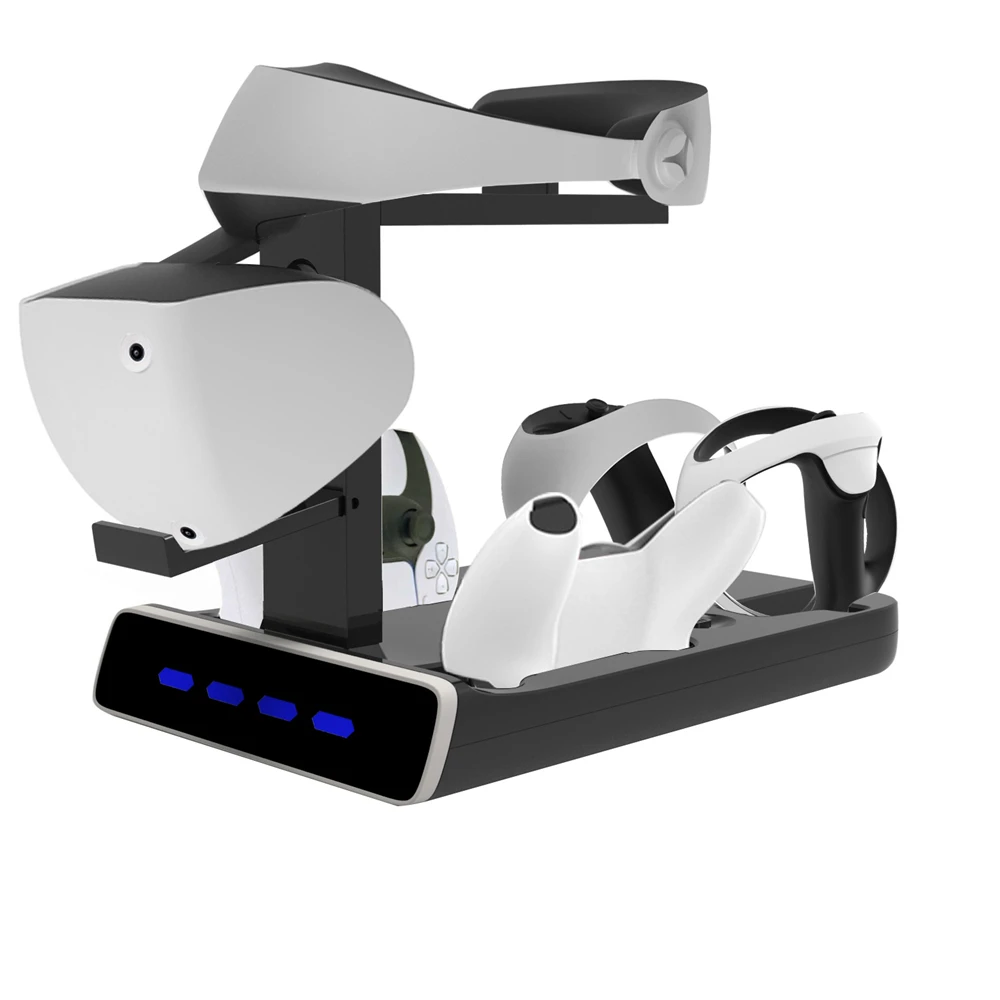 For PS VR2 handle charging base VR helmet storage stand VR2 multi-function charger handle charging base with display light