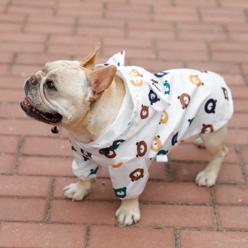 

Одежда для домашних питомцев щенков дождевик, куртка-ведро во французском стиле, свитер, водонепроницаемая одежда для маленьких собак на ве...