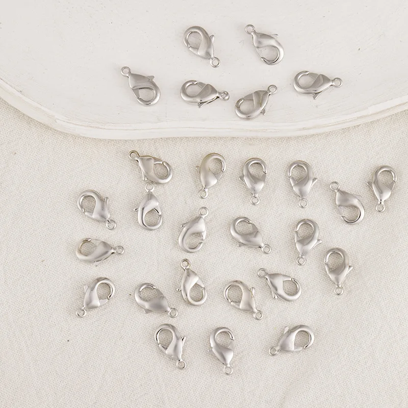 Gold and Silver Color Lobster Claw Clasps For Diy Necklace Bracelet Making Jewelry Connector Findings Brass Hooks Fasteners