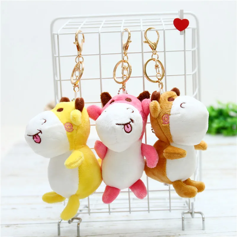 

12CM Cute Cartoon Cow Baby Plush Toy Backpack Ornaments Mini Plush Toy Children's Doll Stuffed Animals Play House Doll Kids Toys