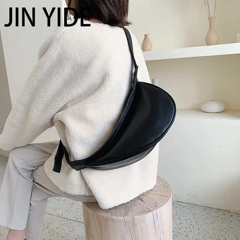 JIN YIDE 2023 New Style Wild Fashion Diagonal Shoulder Bag Simple Solid Color Mini Saddle Bag Purse Crossbody Bags for Women