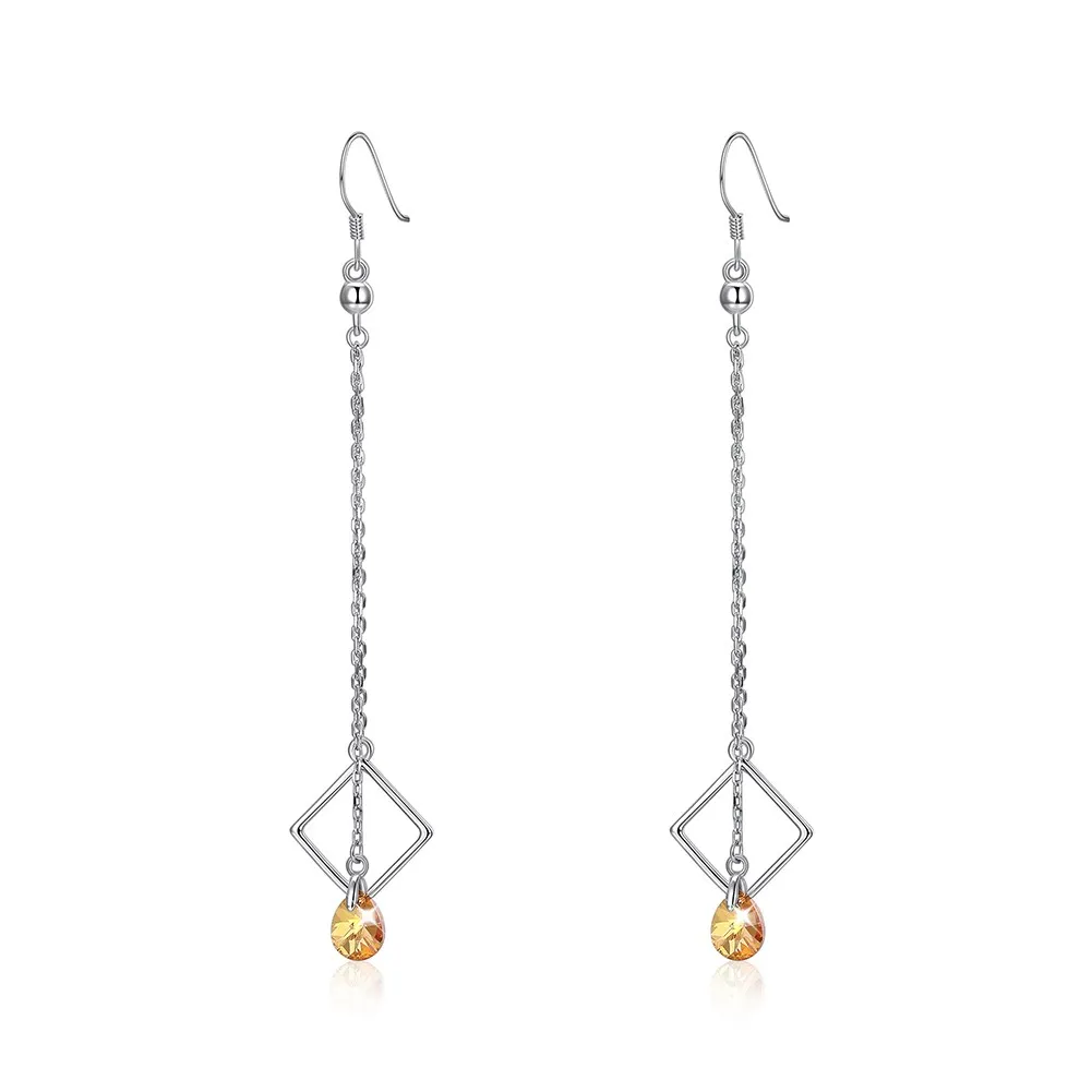 

Square Long Tassel Sterling Silver Earrings