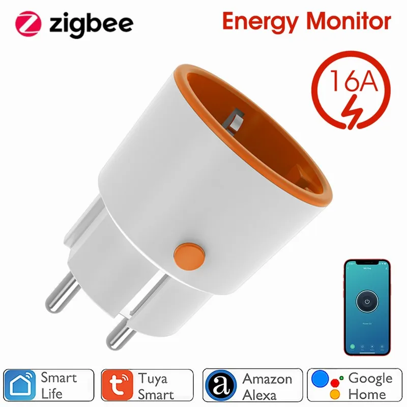 

16a Eu Smart Plug Power Monitor Wifi Plug Remote Control Via Alexa Google Home Smart Home Zigbee Plug Power Adapter Smart Plug
