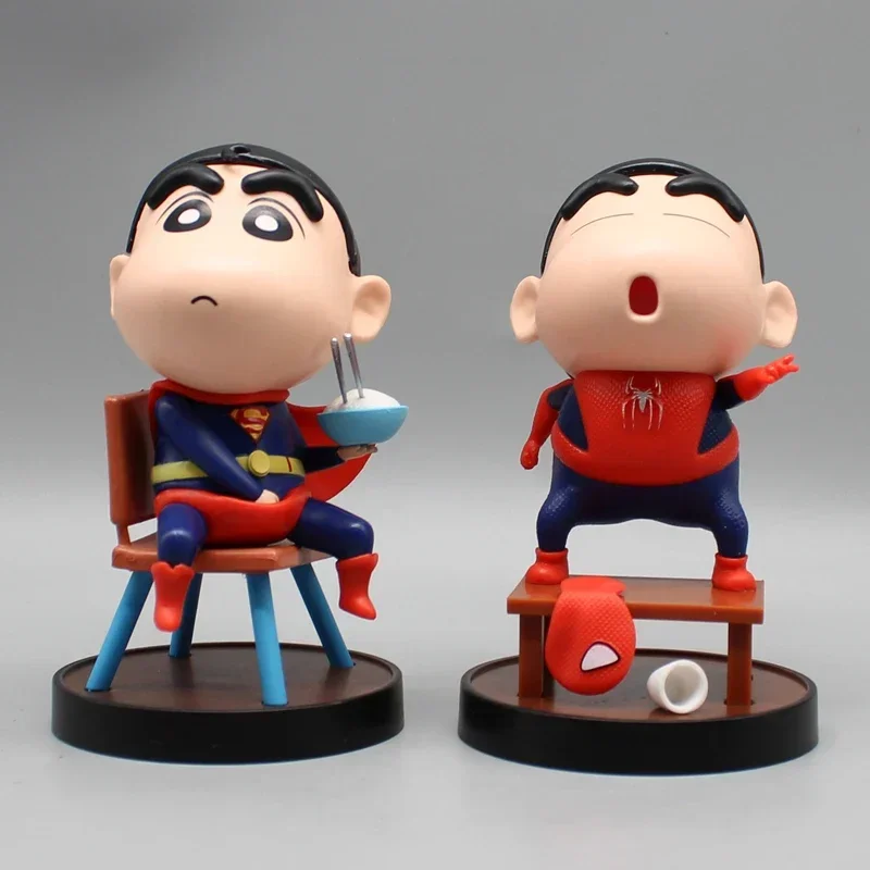 Аниме Crayon Gk серии Shin-chan супергерой Человек-паук Супермен Cos Xiaoxin строительные