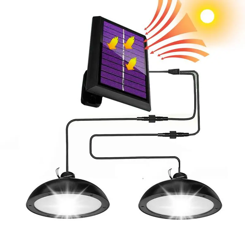 

Solar Powered Pendant Light LED Hanging Lamp With Timer Function Outdoor Accessories Indoor Outdoor Chandelier For Patios Yards