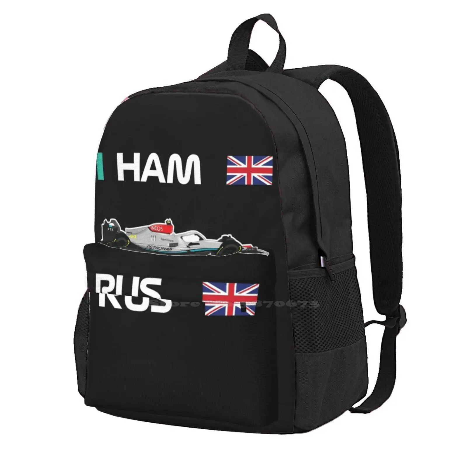 

Team 2022 Car W13 George Russell Lewis Fashion Travel Laptop School Backpack Bag W13 Lewis George Russell Toto Wolff Race Car