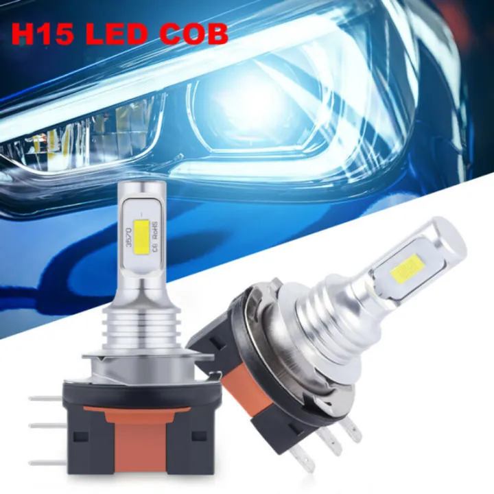 

1pair Car Light H15 LED Headlight Driving Running Light 12-24V 6500k White Automobile Lamp For BMW For Benz CLA Class 2013+