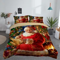 3D Printed Merry Christmas Bedding Set Queen/Twin/King Size  Christmas Decoration Home Bedclothes with Bedding Pillow