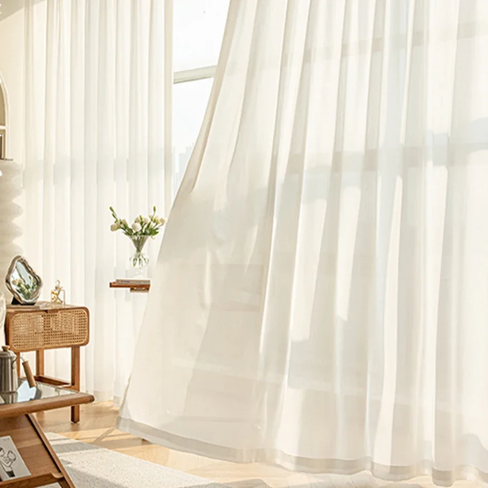 Белые шифоновые шторы дорожные карманные с цветочной кисточкой для кухни