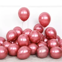 new 20pcs 12inch new glossy baby pink metal pearl latex balloon rose gold thick chrome metallic globos wedding birthday party de