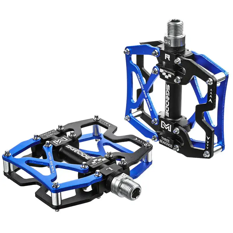 

Pedals, MTB Pedals Bike Flat Pedals Aluminum alloy 9/16", Cycling Sealed 3 Bearing Pedals, Black