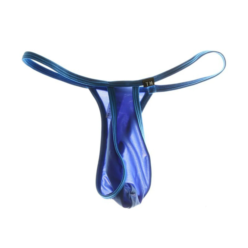 Mens Penis Pouch G-String Male Sexy Underwear T-Back Thongs Breathable Underpants Low Waist Briefs Micro Bikini Panties Ice Silk |