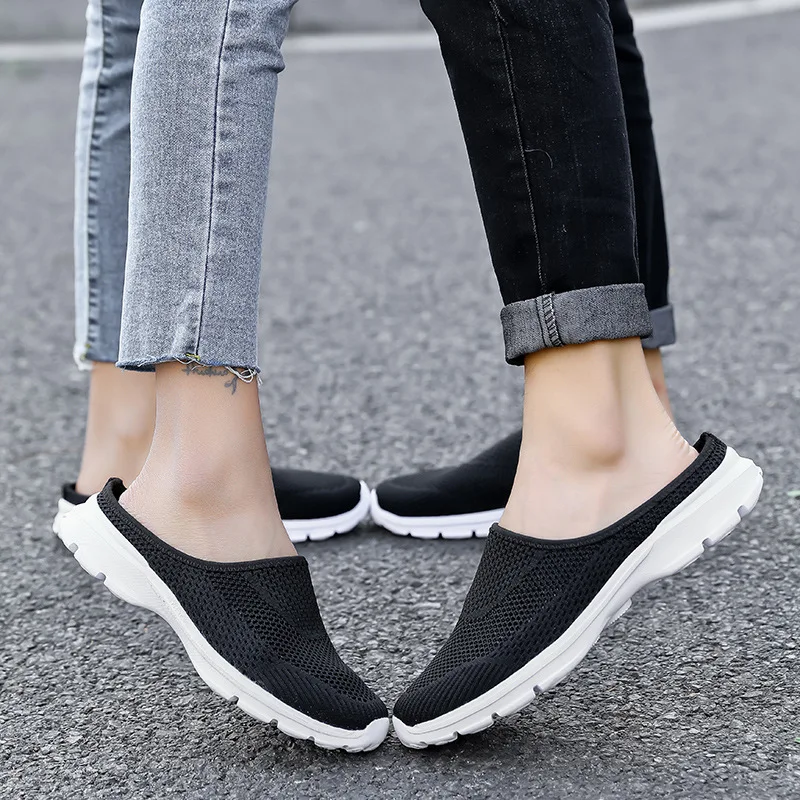

2022 Summer New Large-size Half-support Shoes Mesh Breathable Sandals Men and Women Sandals Lazy One Pedal