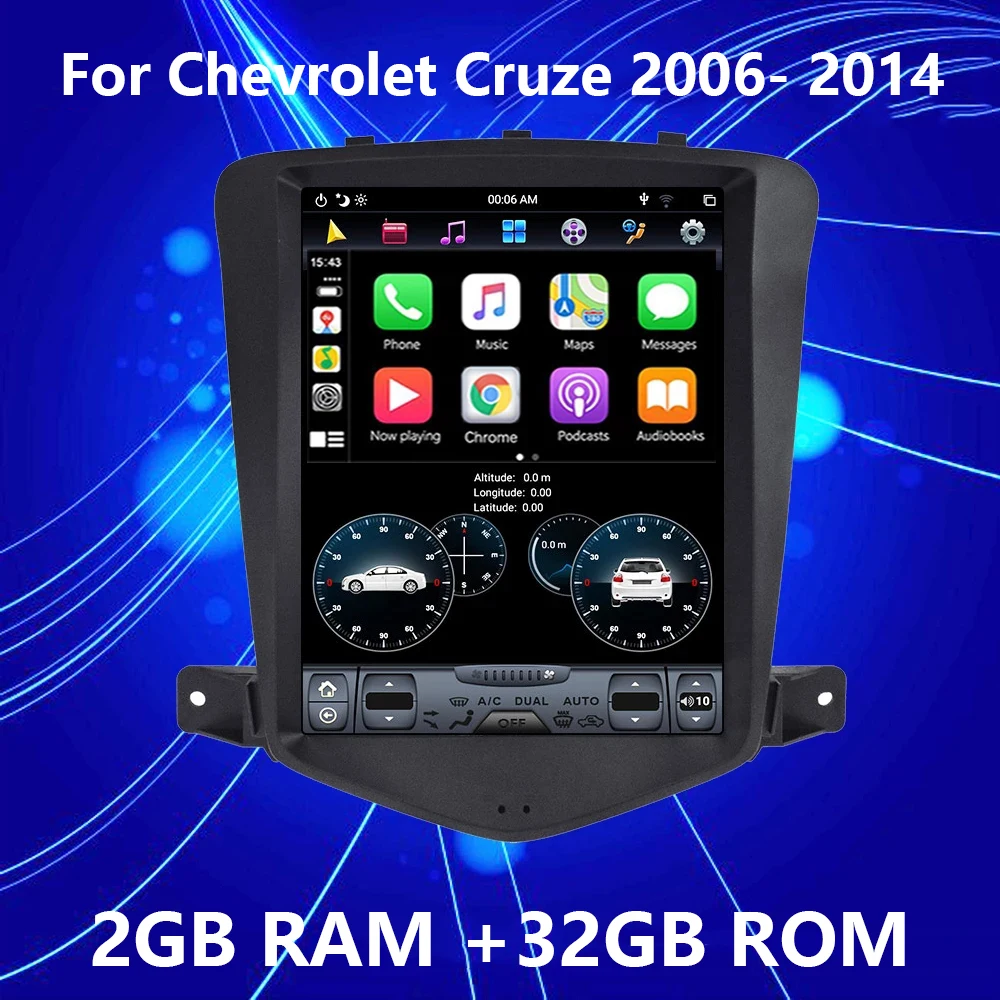 Автомобильный мультимедийный видеоплеер Tesla Style Android 11 2 + 32G GPS-навигация для Chevrolet