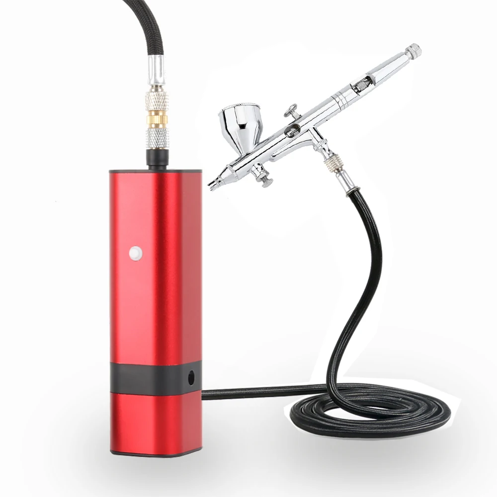 

Instagram Cordless Mini Professional Airbrush Compressor Kit Rechargeable Easy Use New Designs Paint Spray Customized Noiseless