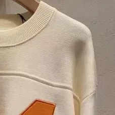 

Women Sweater Color Contrast O-Neck Jacquard Long Sleeve Knitted Pullover