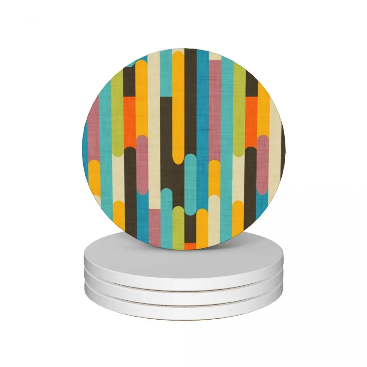 Ретро цветные палочки фруктового льда синие керамические подставки (набор из 4)