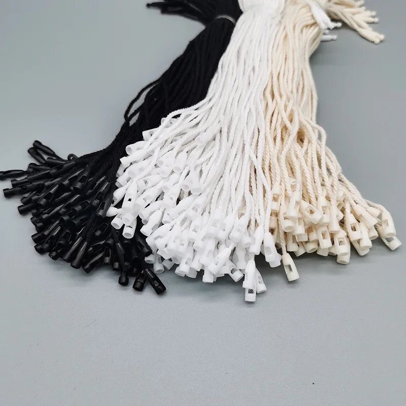 

100 Pcs 20cm Clothes Tag Clothing Wire Rope Single-Hand Rope Hanging Plastic Beads Bullet Tags Labels Polyester Cord