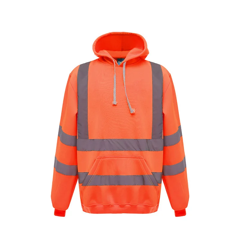 Фото Мужская рабочая одежда Hi Vis, пальто High Vis, светоотражающая толстовка, флисовая куртка, толстовка с темно-синим низом №5