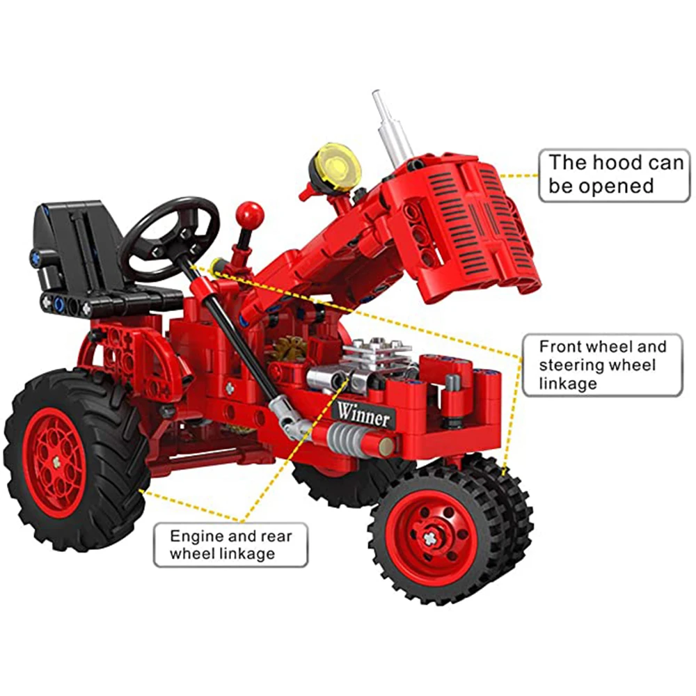 Классические строительные блоки конструктор для трактора сборные модели блоков