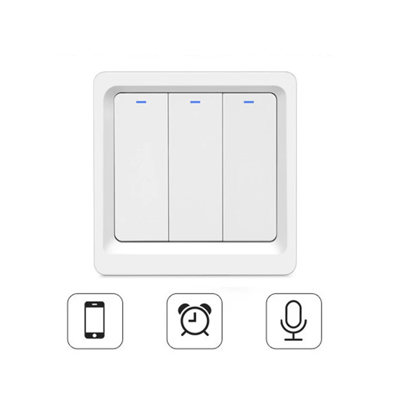 Умная настенная кнопка Tuya Wi-Fi 86*86, 1 2 3 клавиши, без нейтрального провода с конденсатором, поддержка Alexa Google Home, дистанционное управление через приложение