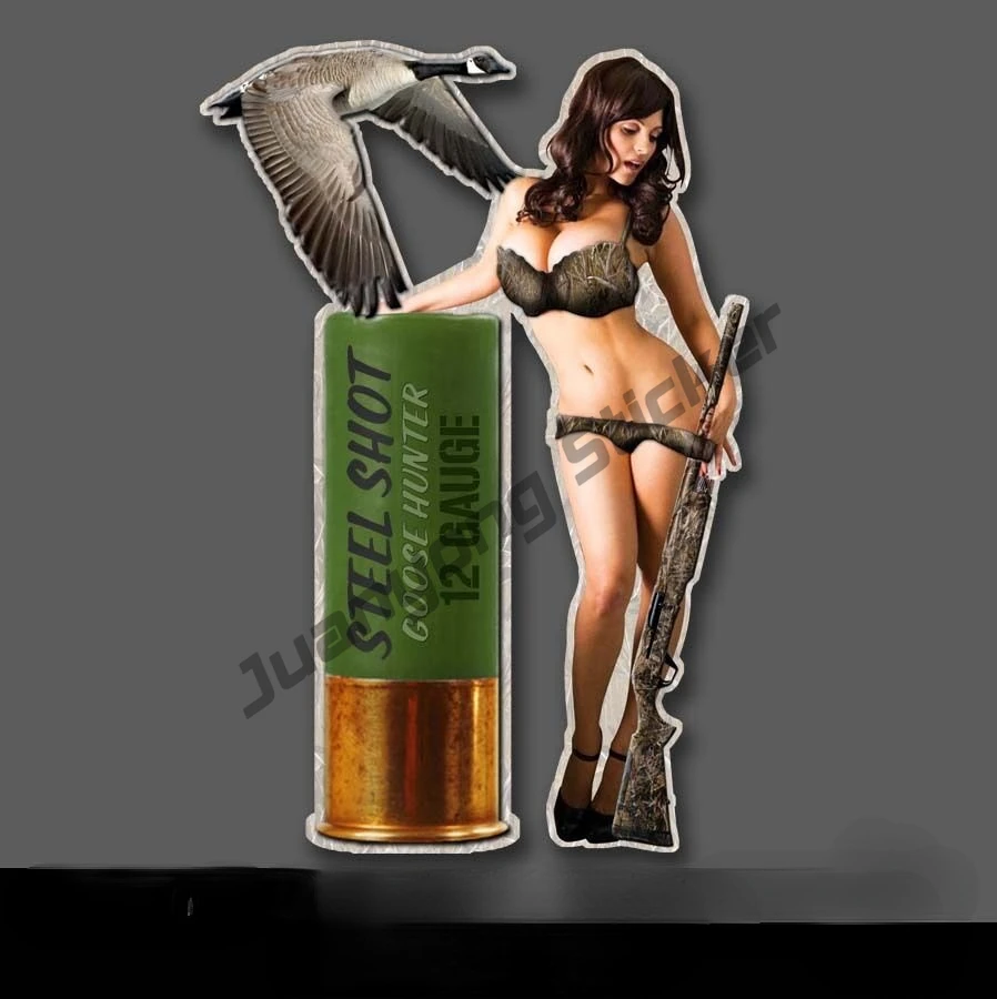 

Goose Hunting Sticker Canadian Geese Bikini Girl Decal Bodywork Windshield Suv Exterior Decoration Car Stickers and Decals