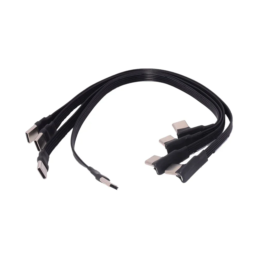 Плоский кабель USB 2.0 Type-C 10 см 20 30 удлинительный FPC USB-C вверх/вниз 90 ° Угловые вилки