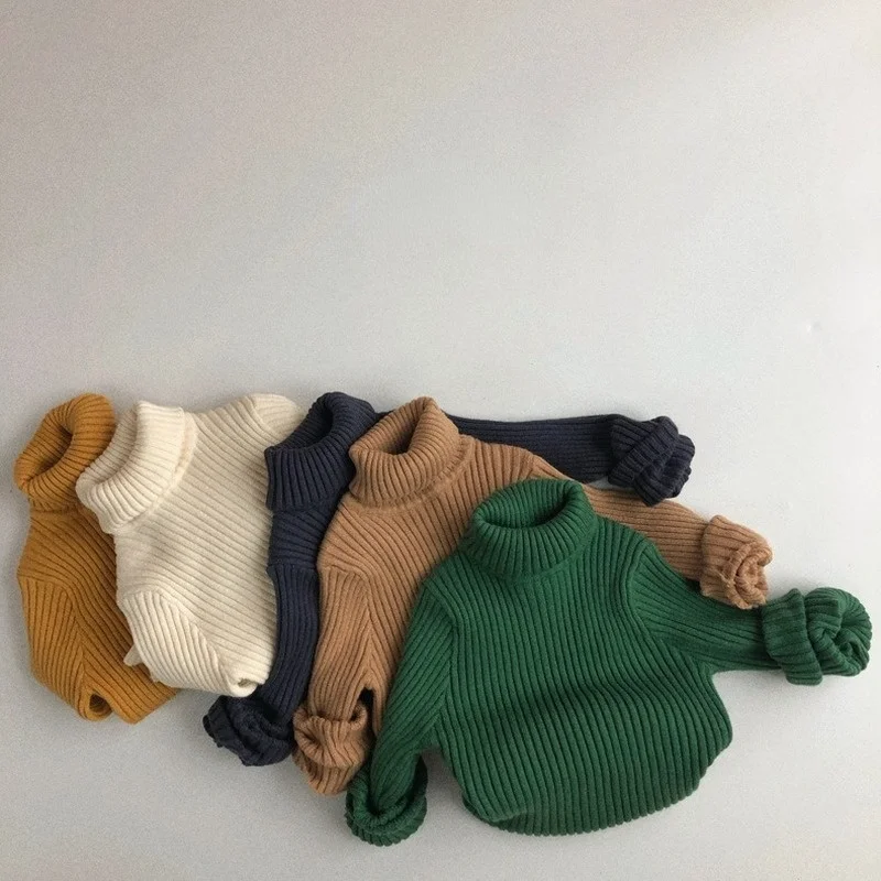 

Boys and Girls Winter Sweaters 2022 New Children Turtleneck Tops Baby Sweater Solid Color Warm Soft Kids Clothing Casual,#6546