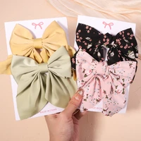 2pcsset polka dot floral print hair clips for women girls daisy bow hairpins pastoral retro style big bowknot hair accessories