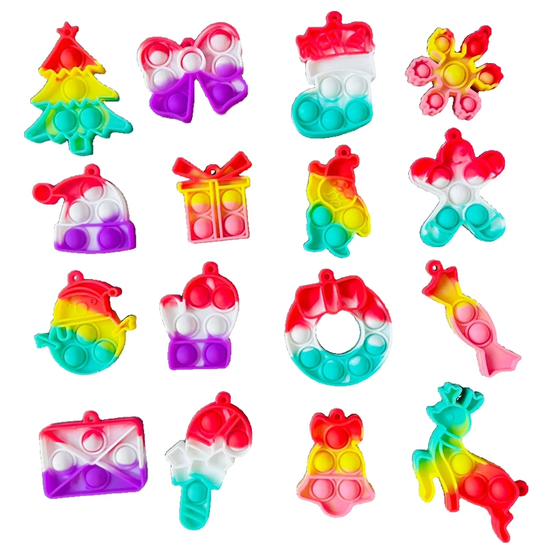 10/30/50 шт. Рождественская мини-брелок игрушка-фиджет венок олень ручные игрушки