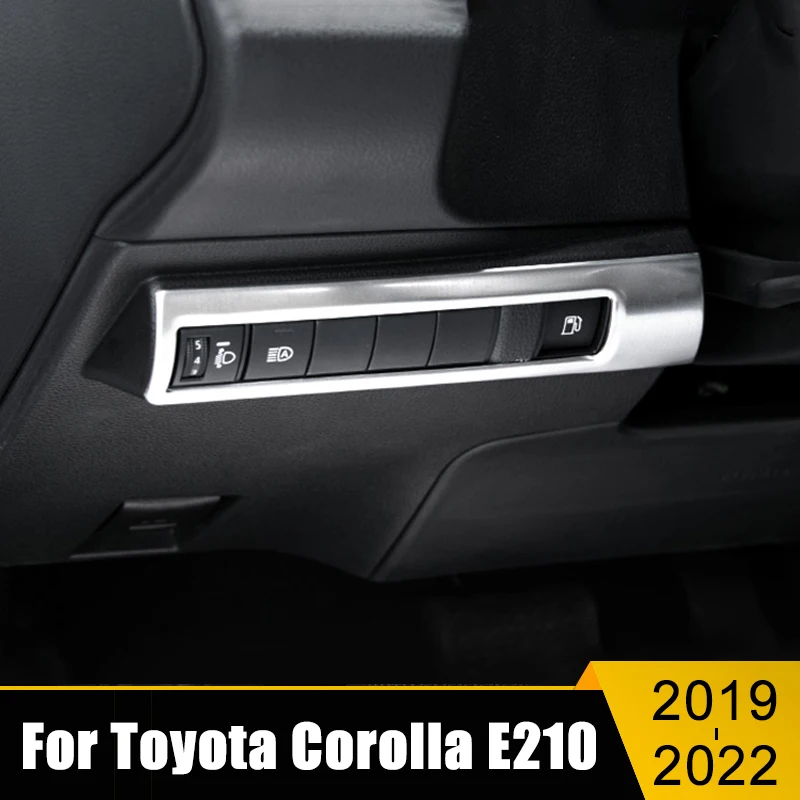 

For Toyota Corolla 2019-2021 2022 E210 Stainless Car Headlight Adjustment Knob Switch Cover Trim Stickers Decoration Accessories