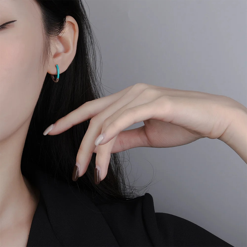 Earrings Personal Korean Style Epoxy Oil Ear Clip Small and Personalized Earrings